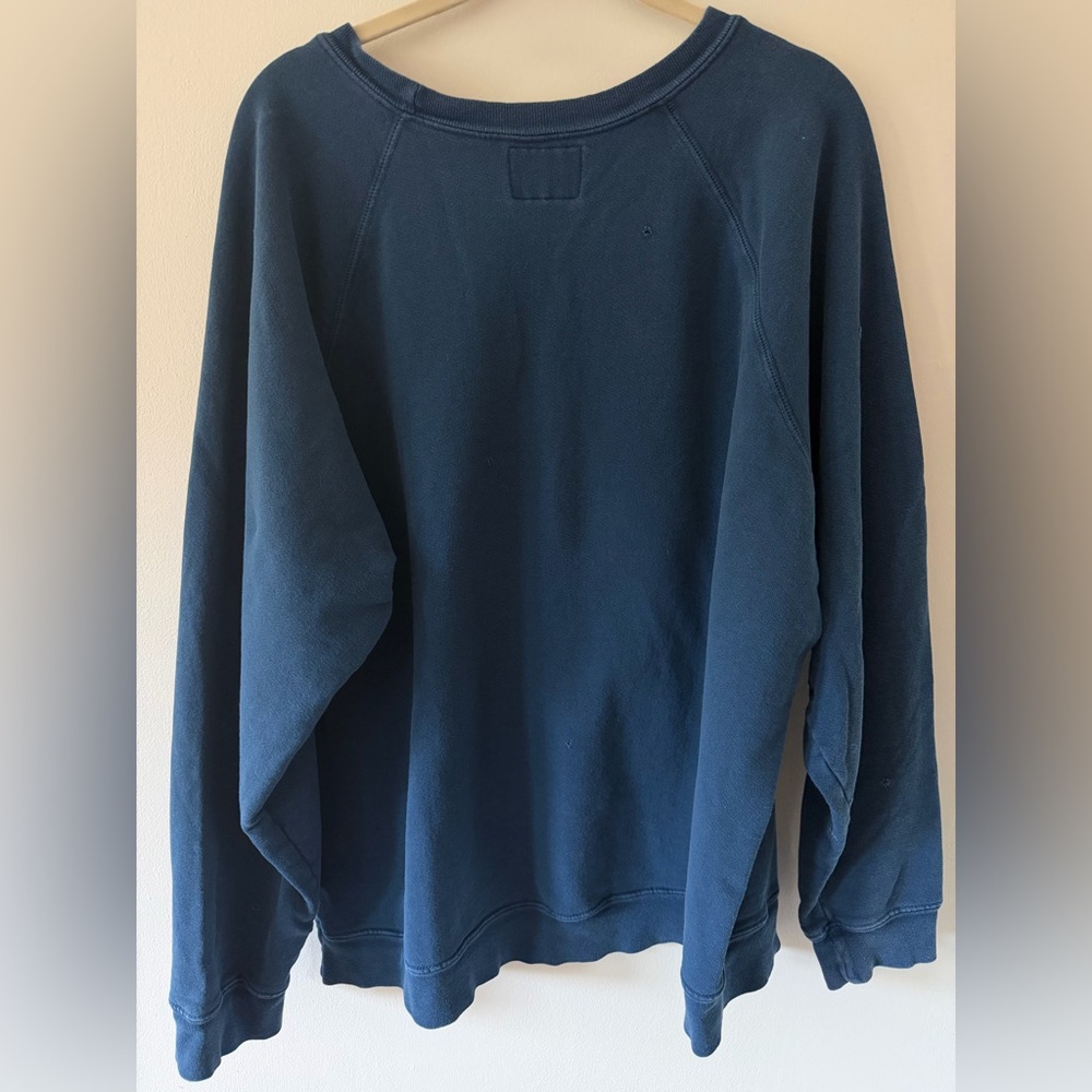 Free People Retro Brand USA Crewneck Sweatshirt Blue Oversized Size L - Picture 3 of 4